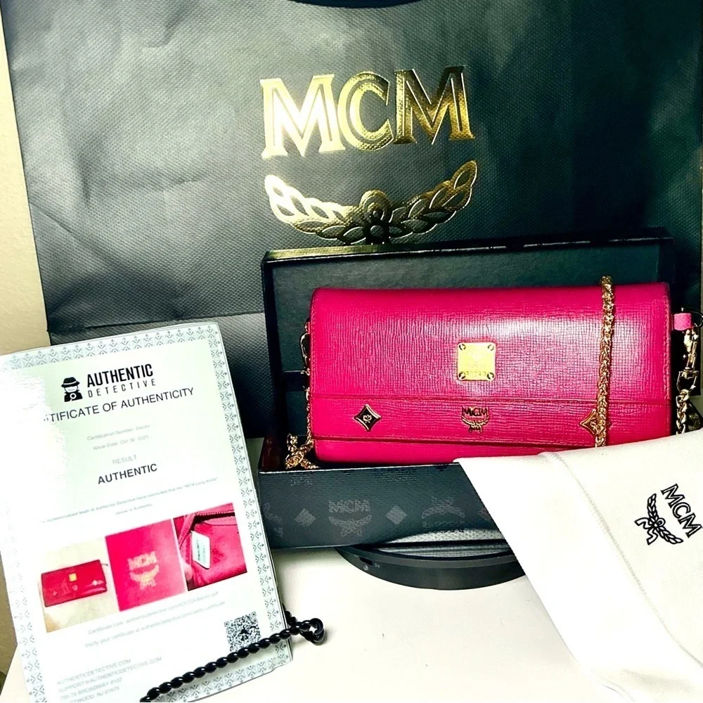 MCM Leather Tirfold Wallet All Inclusive w/ COA